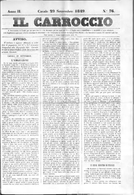Il Carroccio - Edizione 76 del 29/09/1849